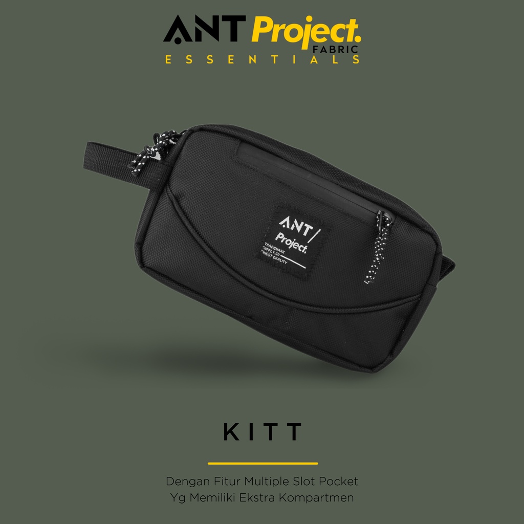 PRIA Ant PROJECT - Clucth Bag Men KITT BLACK Waterproof - Pouch Men