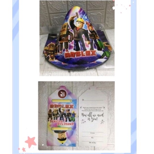 Roblox party hat &amp; inviation (1pack 10pcs) | Shopee Philippines