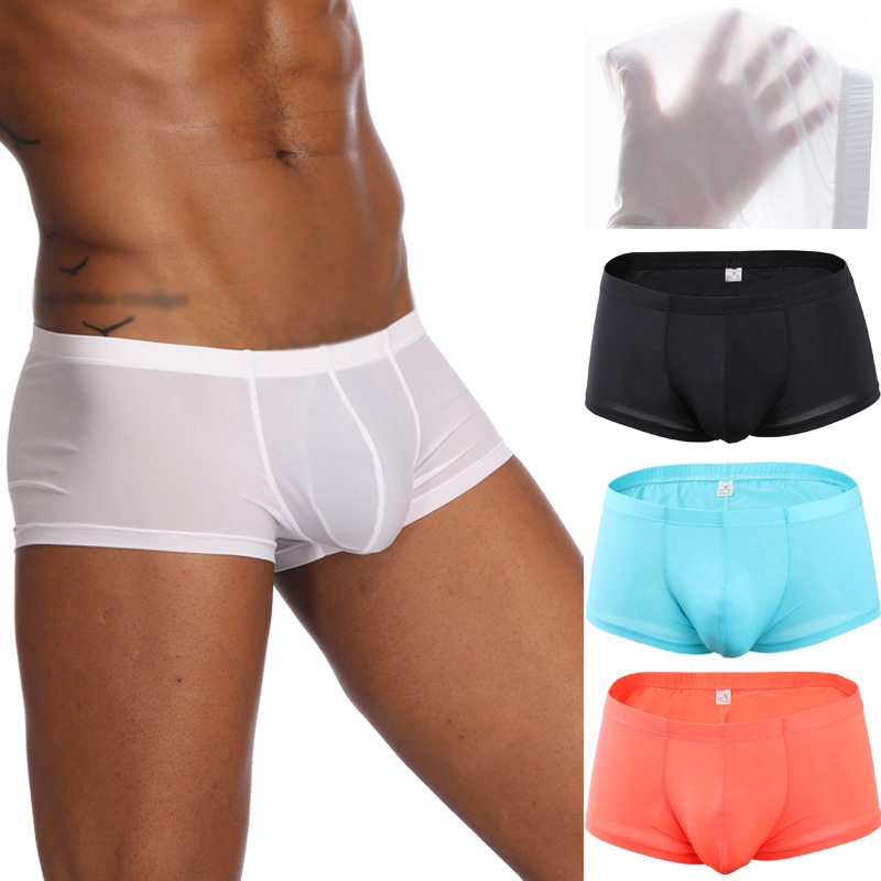 Bikini Ice Silk Thin Breathble Bulge Enhancing Underwear Clothestec Men&apo...