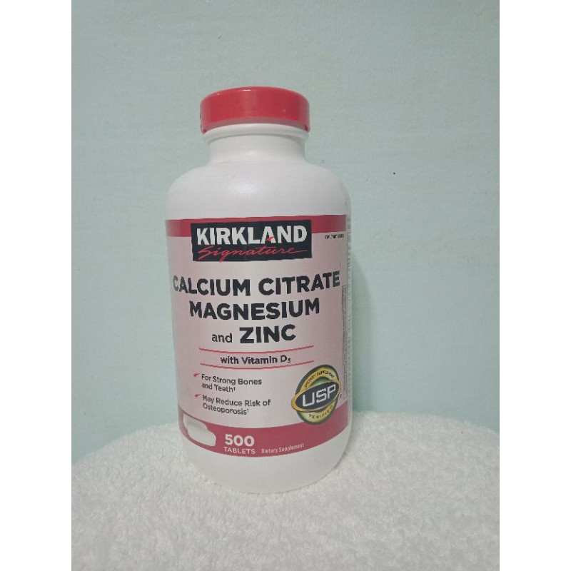 Kirkland Signature Calcium Citrate Magnesium and Zinc (500 Tablets