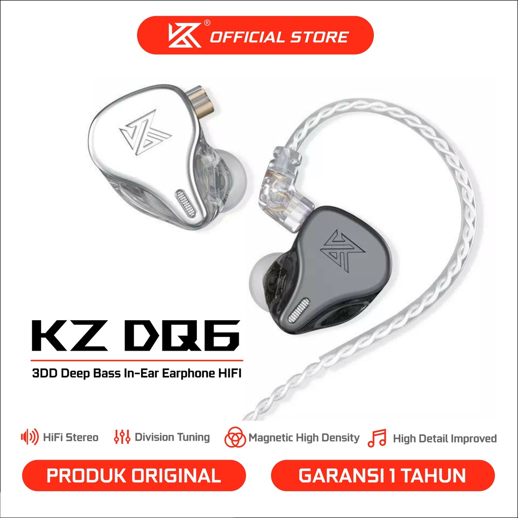 Kz Official Store Kz Dq6 With Mic 3dd Deep Bass In Ear Hifi Earphones Shopee Philippines