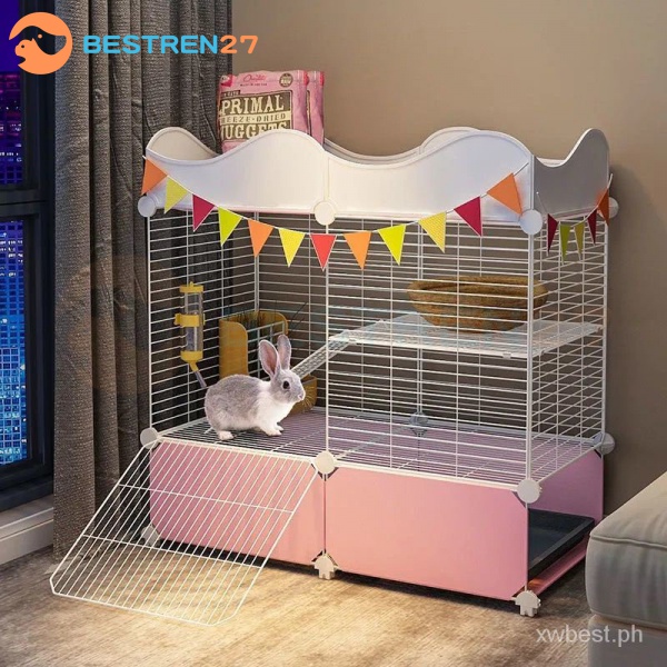 Rabbit Cage For Rabbit large Collapsible Cage Tray Anti-Spray Urine ...