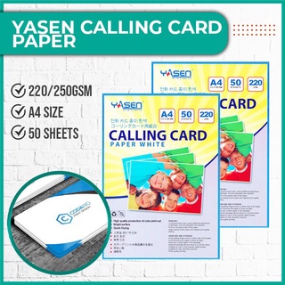 Yasen White Calling Card Paper A4 Size 220gsm 250gsm Matte Card Paper ...