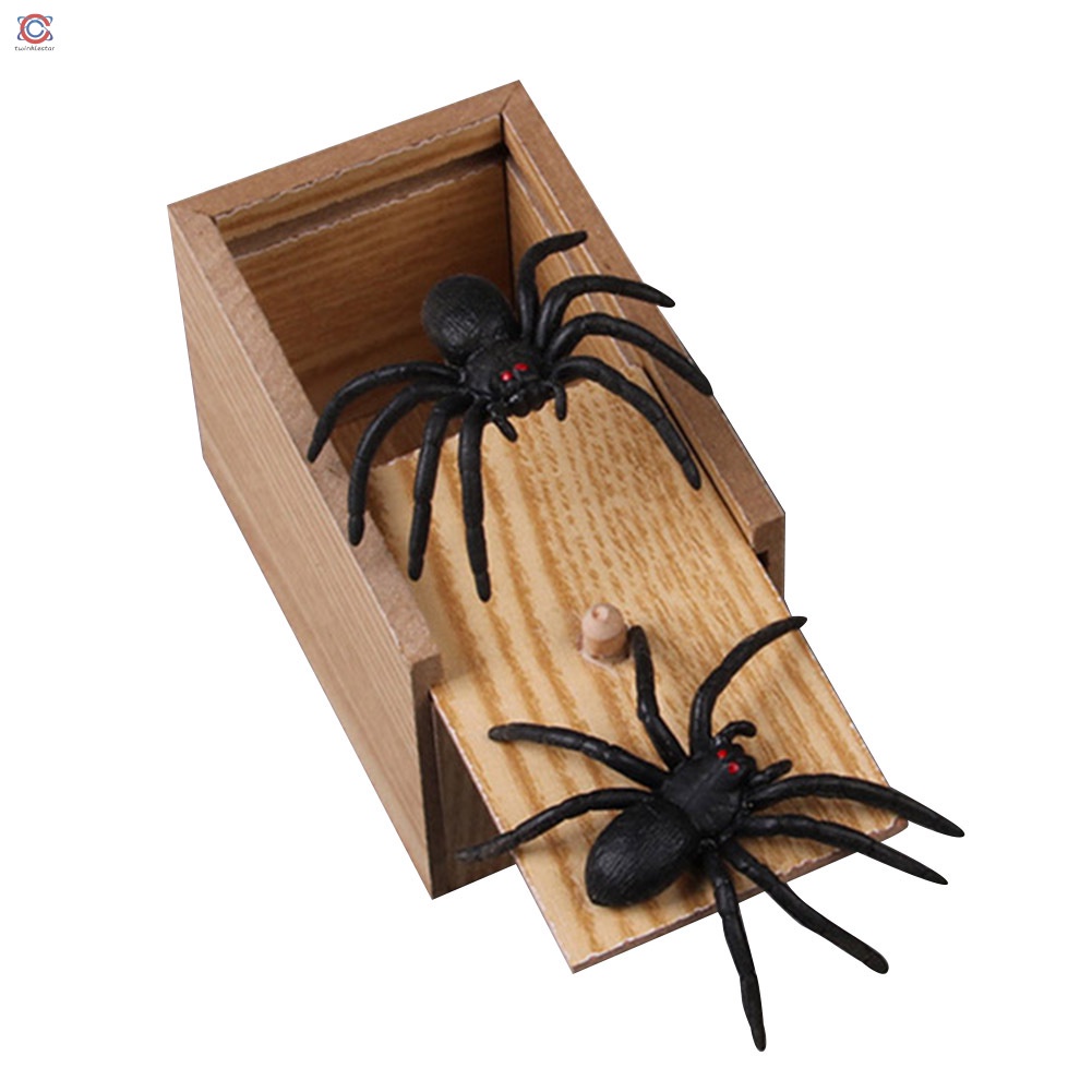 Spider Prank Scare Box Wooden Surprise Scary Box Joke Horror Funny Prank Halloween Toys Shopee Philippines