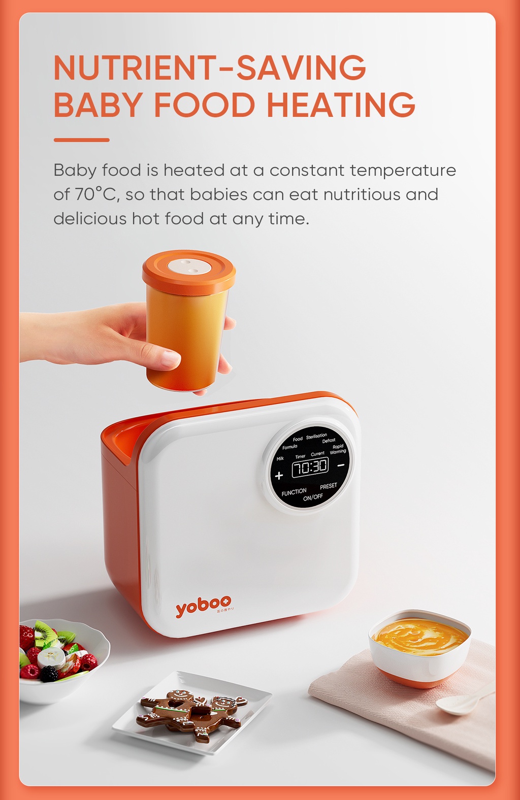 Yoboo 6 in 1 Smart Control Milk Bottle Warmer Multifunctional Fast