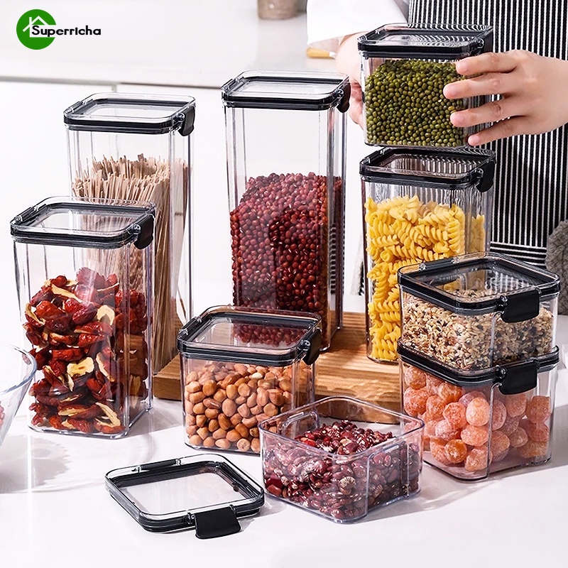 Premium Clear Airtight Canister For Kitchen / Damp-proof Cereal ...