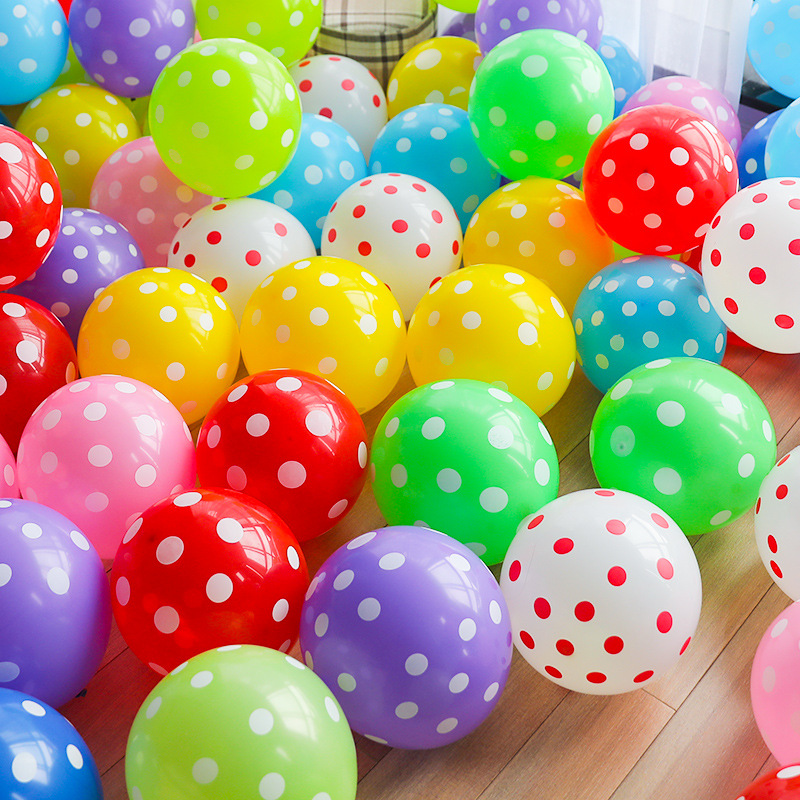 kumozawa 10 Pcs. Polka Dot Balloon Cake Supplies Happy Birthday Party Decoration Letter Foil Globos Balony Banner Baby Shower Balloons