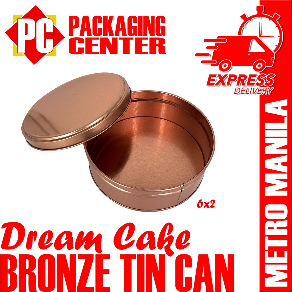 Dream Cake Tin Can Bronze 6x2 per pcs (METRO MANILA SHIPPING CODE