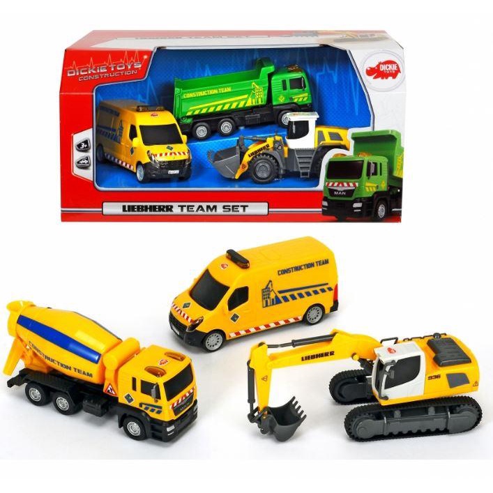 Dickie Toys Liebherr Team Set, Truck Toys for kids, Toys for boys