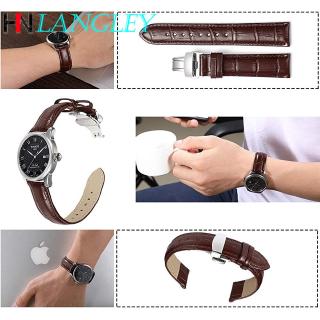 16 18 19 20 21 22mm Genuine Leather Watch Band Calfskin Replacement Strap Stainless Steel Buckle Bracelet Wristband Men Women #6