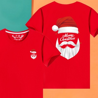 J Warehouse merry Christmas Santa Claus Tree Hat European American Short-Sleeved T-shirt Parent-Child Clothing Family Three-Mouth Four-Mouth Photo Cotton T-
