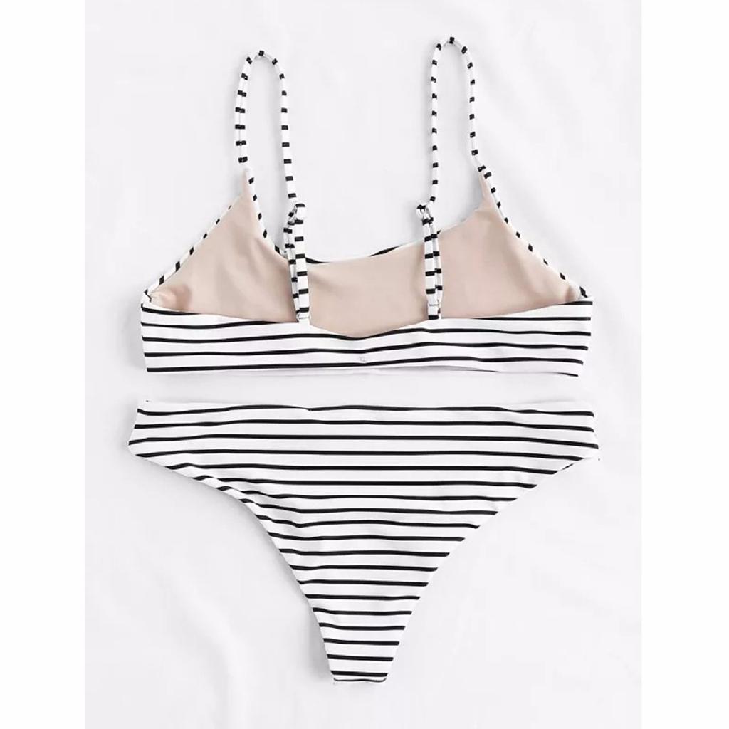 WISHMORE Swimwear Women Sexy Bikinis Striped Low Waist 