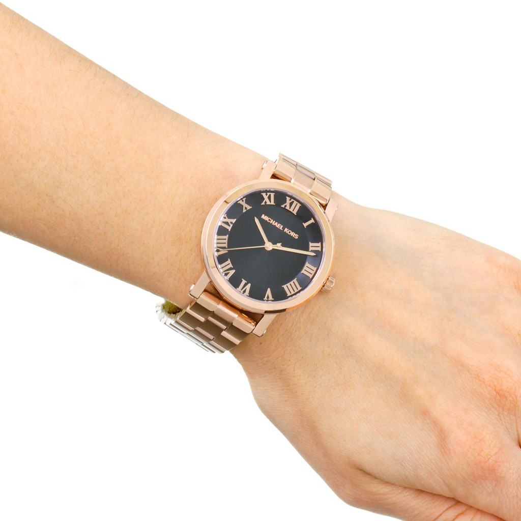 michael kors norie rose gold watch