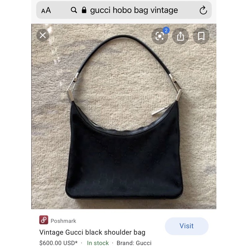 VINTAGE GUCCI HOBO BAG | Shopee Philippines