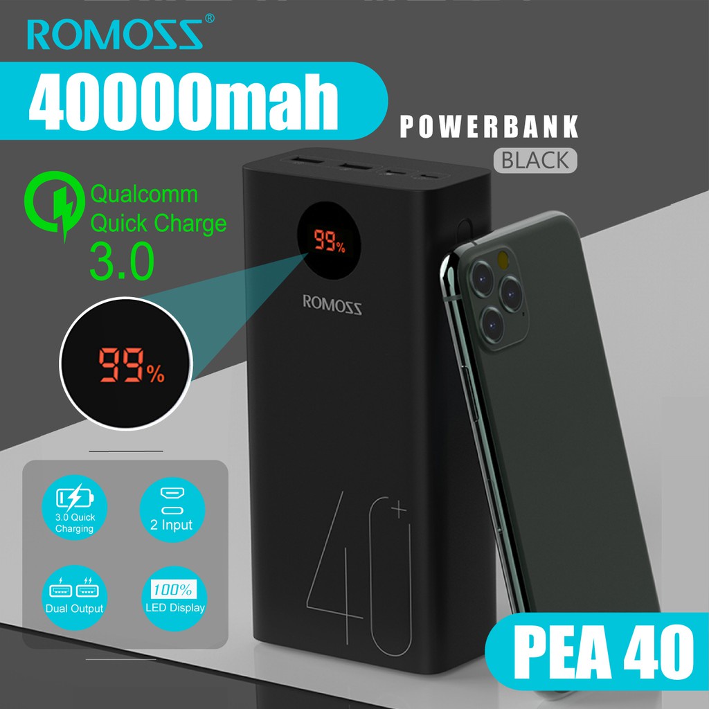 Портативный аккумулятор romoss pea40