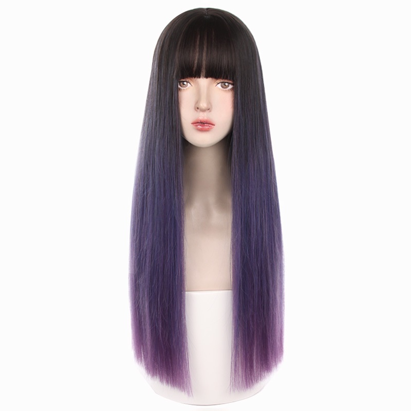 Thousand Type Home New Style Ladies Wig Korean Fashion Realistic hair Long  Straight Chemical Fiber Headgear Ready Stock Wholesale | Shopee Philippines