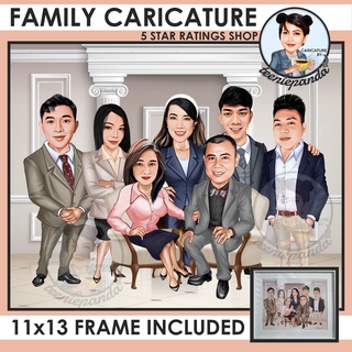 CARICATURE FAMILY with 8R PHOTO FRAME INCLUDED⭐⭐⭐⭐⭐ #1