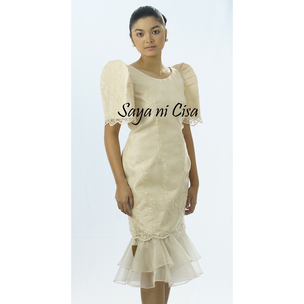 filipiniana cocktail gown