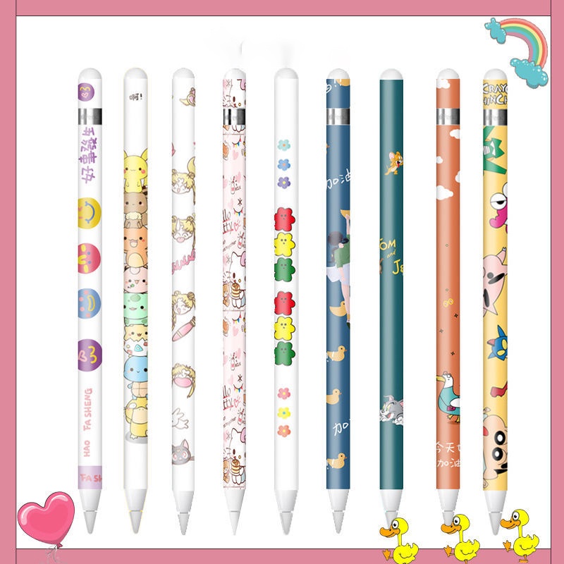 For Apple Pencil 1 Case Stylus Cartoon Sticker No-trace-left Decorative ...