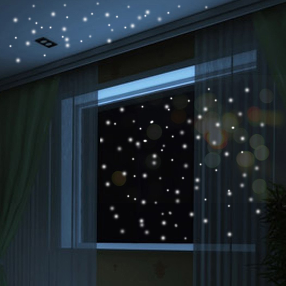 Bk 104pcs Luminous Dots Glow In The Dark Ceiling Wall Stickers Decals For Kids Room