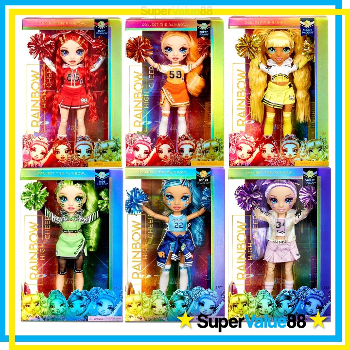 Complete Set of 6 Rainbow High Fashion Dolls Limited Edition Cheer ...