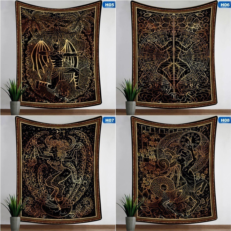 Creative 12 Constellation Tapestry Zodiac Wall Art Libra Scorpio Horoscope Mandala Series Wall Hanging Home Decor Shopee Philippines