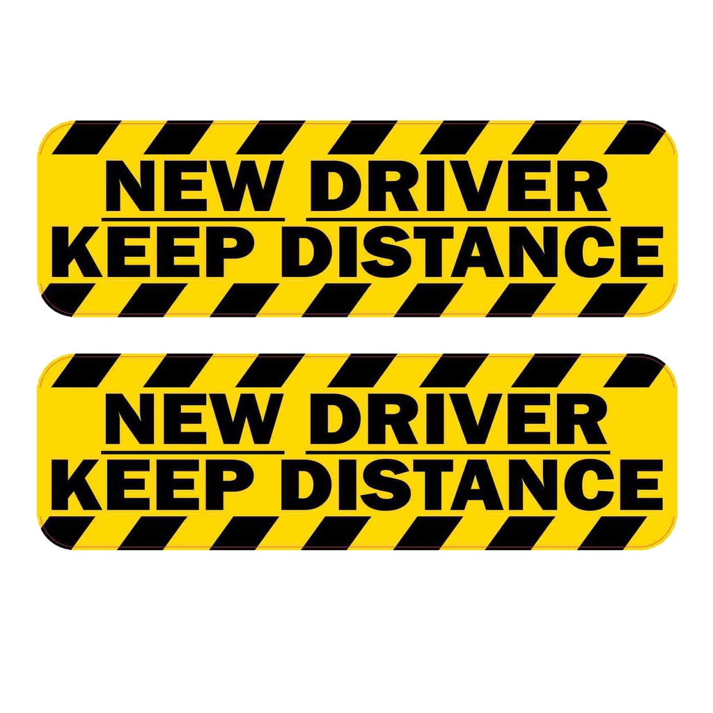 10x3in Warning Sticker New Driver Keep Distance Window Bumper Sticker