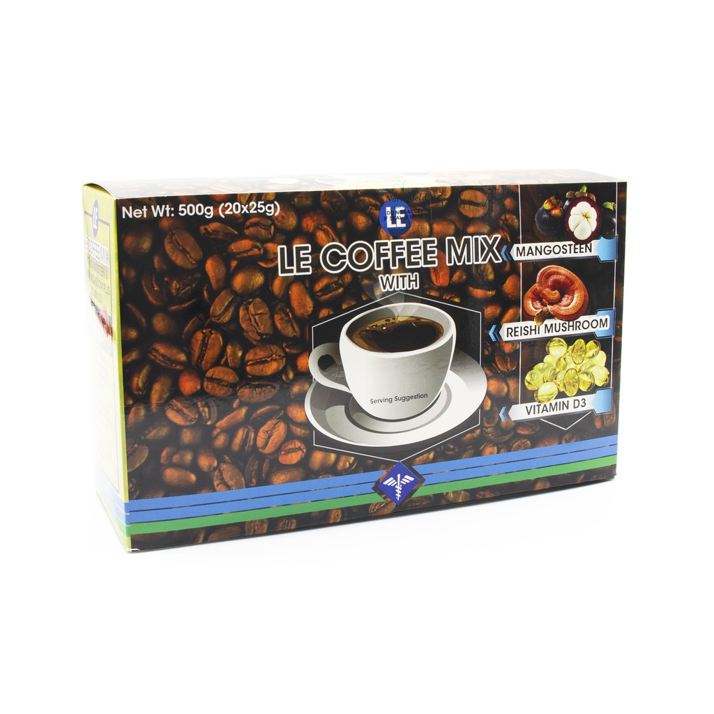 Life Extension Coffee Mix with Mangosteen, Reishi Mushroom and Vitamin D3 (20 Sachets) Shopee