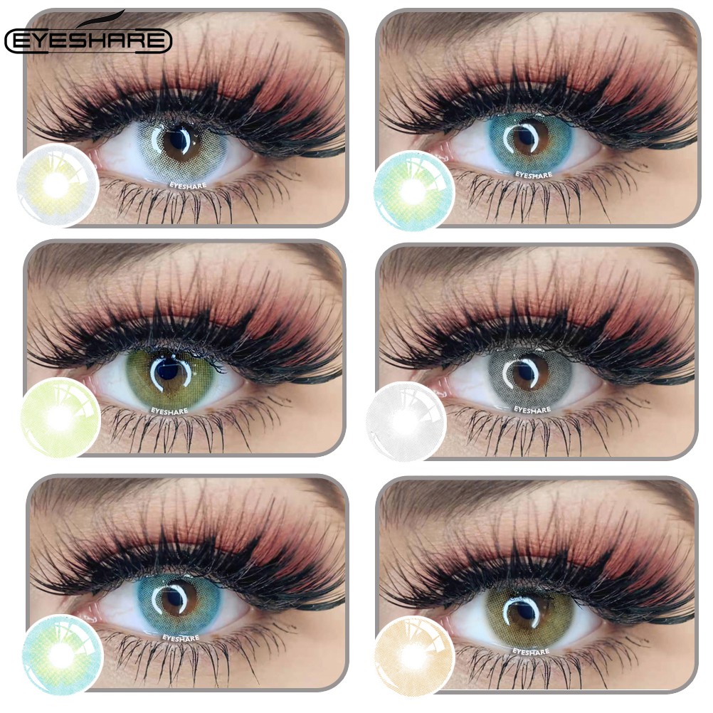EYESHARE 2pcs Comfortable Natural Colored Contact Lens Eye Makeup