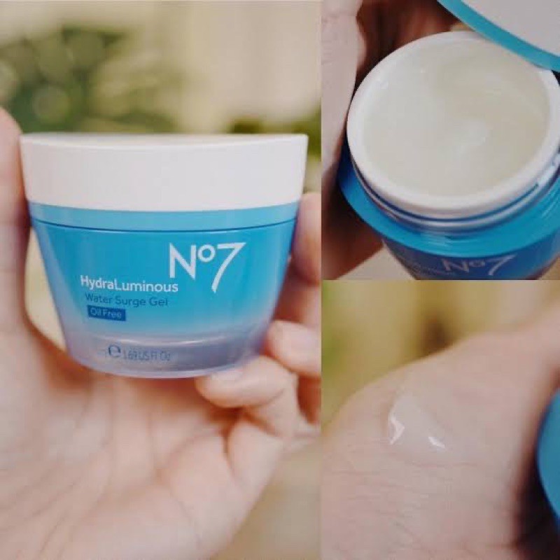 No7 Hydraluminous water surge gel 50 mL adds moisture. To combination