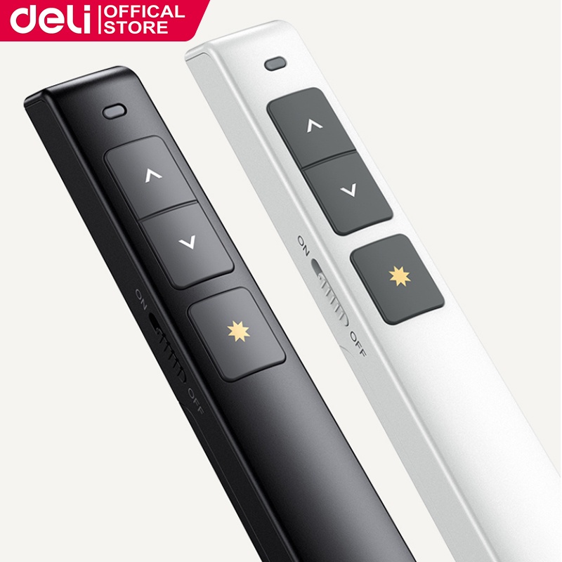Deli 2802 Laser Pointer USB Pointer Wireless Presenter 100m Remote Control Lazer Pen Shopee