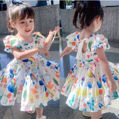 Kids dress for girls 0-8 years old Korean style baby girl bubble dress princess dress for kids girls princess dress for baby fashion dress for kids girl dress for kids dress