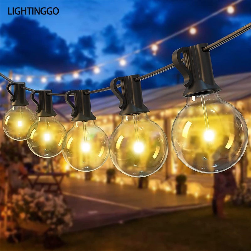 String Lights Connectable To 25 G40 Bulbs Waterproof String Of Lights ...