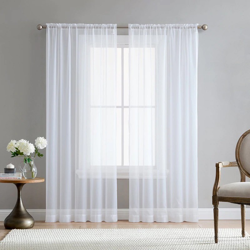 [1PC]Hotel Quality Imported Sheer Window Curtain Panels Draperies Ivory ...