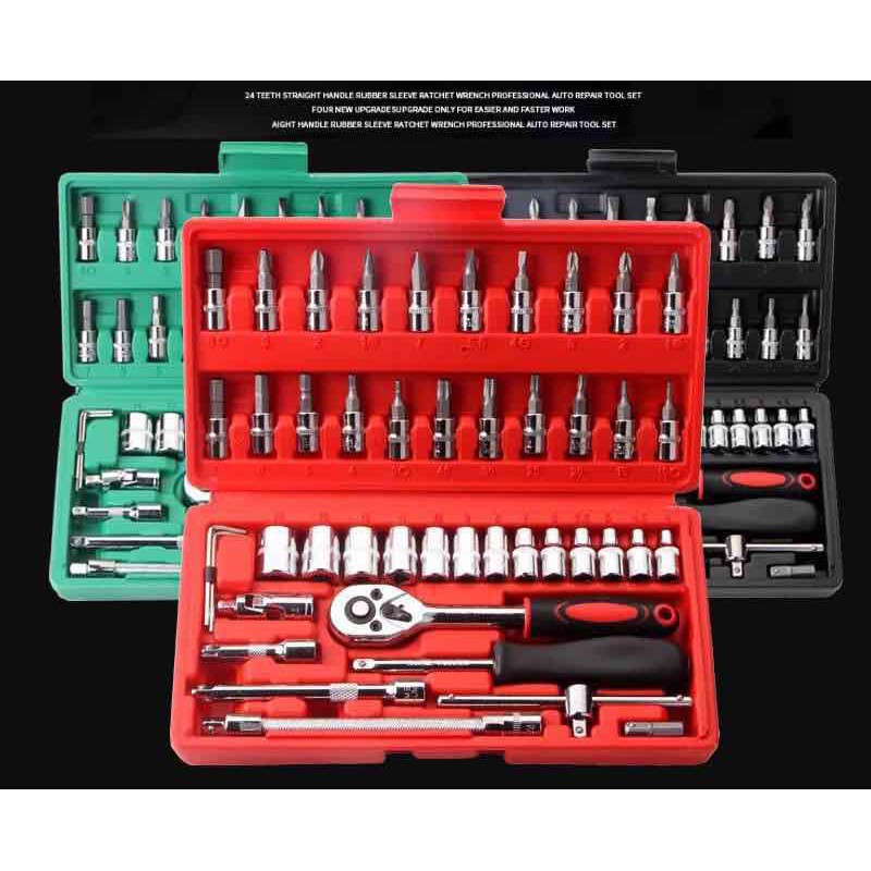 46pcs Tool Box Car Motorcycle Repair Set Hand Tools Home Service motor