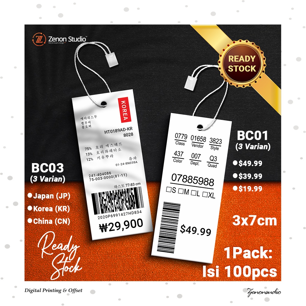 (100Pcs) Hangtag / Hang Tag Barcode Thriff Price (Uk. Small) | Shopee ...