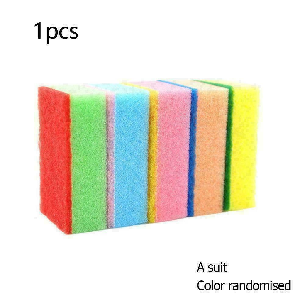 1pcs Household Kitchen Dish Washing Cleaning Sponges Scouring Tool Colored Cleaner Sponges Pads E0X4