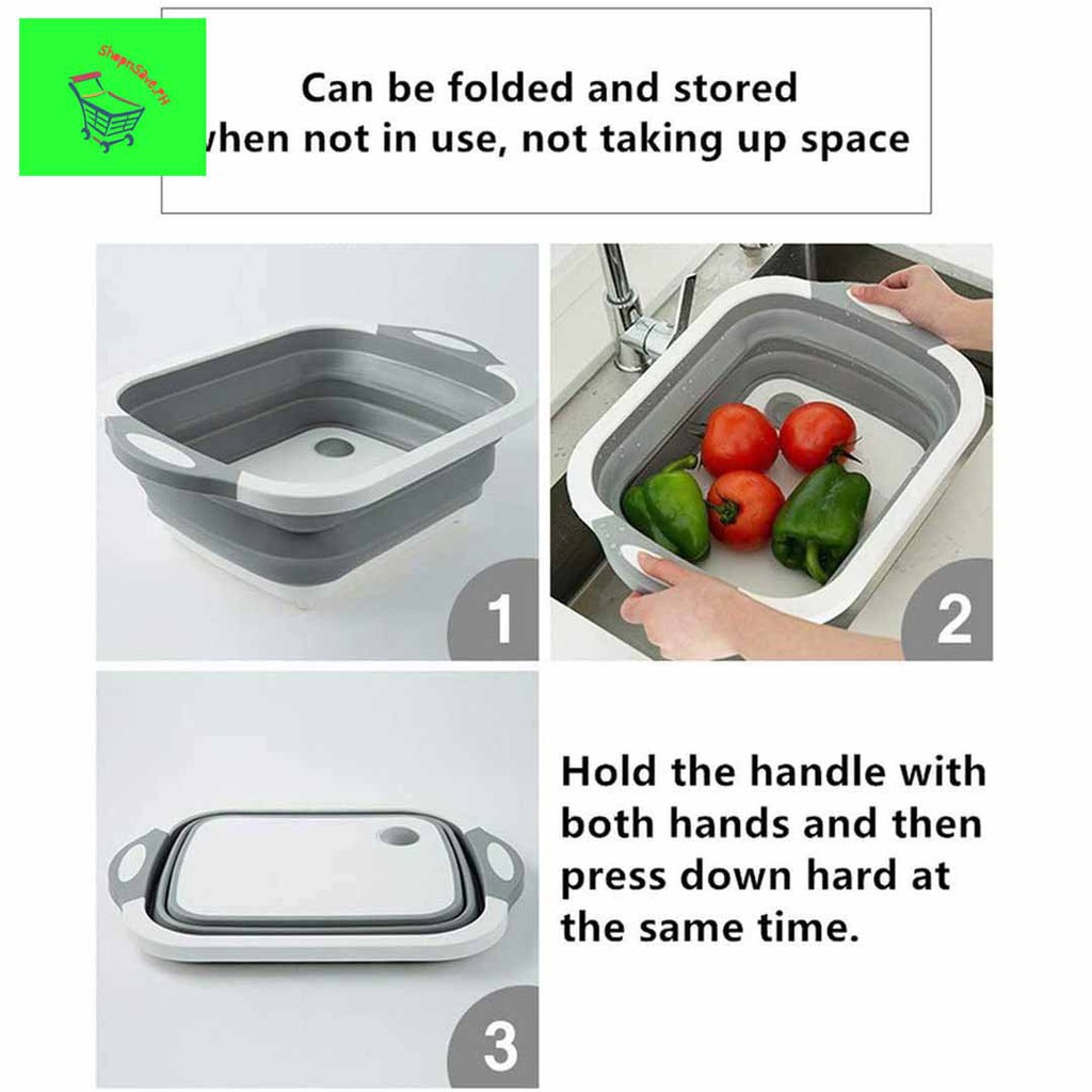 New Multi-functional Foldable Chopping Cutting Board Drain Basket Vegetable Basin