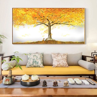 Autumn Fallen Leaves Posters Yellow Tree Canvas Paintings Landscape Art Picture On The Wall Home Decoration Cuadros For Bedroom #6