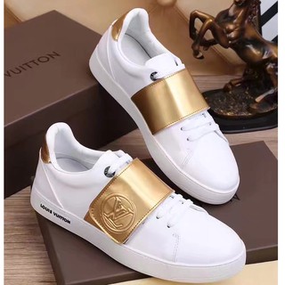 white and gold louis vuitton shoes