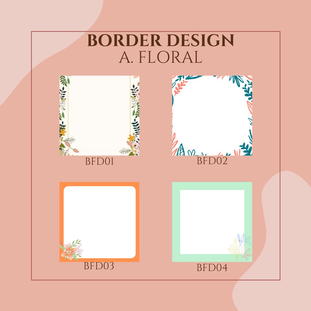 Personalized Notepad / BORDER DESIGN / SET A (FLORAL) Shopee Philippines