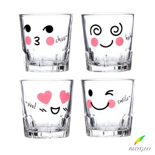 Korean Cute SOJU Shot Glass 4pcs Set Soju Cup Party Drinking Glass Whiskey 