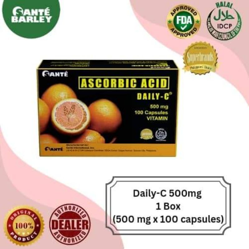Sante  Ascorbic Acid  ( Daily C )500mg 100- Capsule Non-acidic Vitamin C