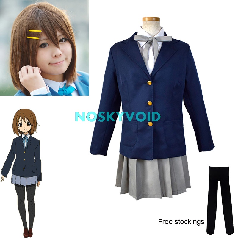 Anime K-ON! Akiyama Mio Costume Hirasawa Yui Cosplay Wig High School ...