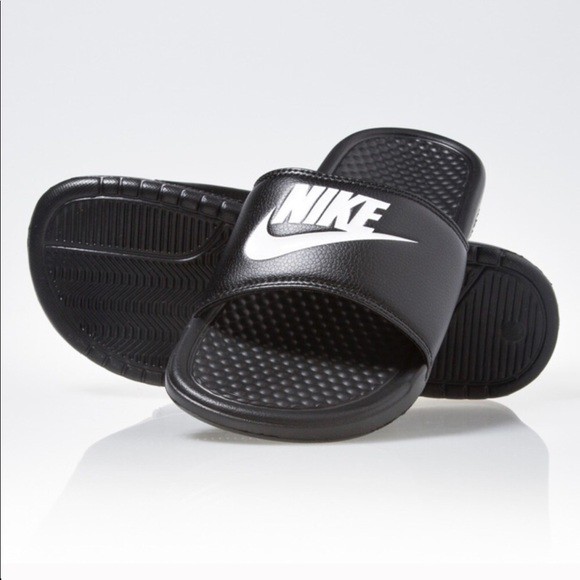 benassi swoosh slides