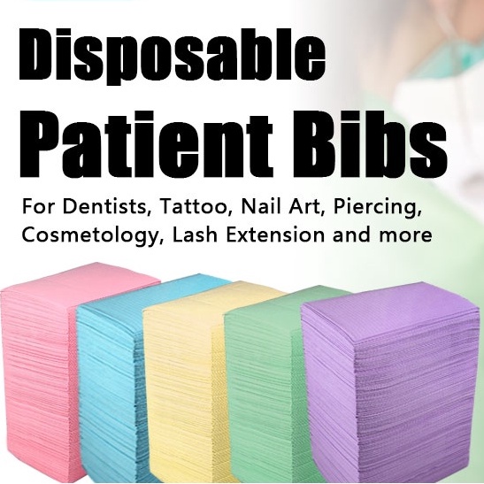 NLN 125pcs Disposable Dental Bibs 3ply Nails Pad Waterproof Dental Pad