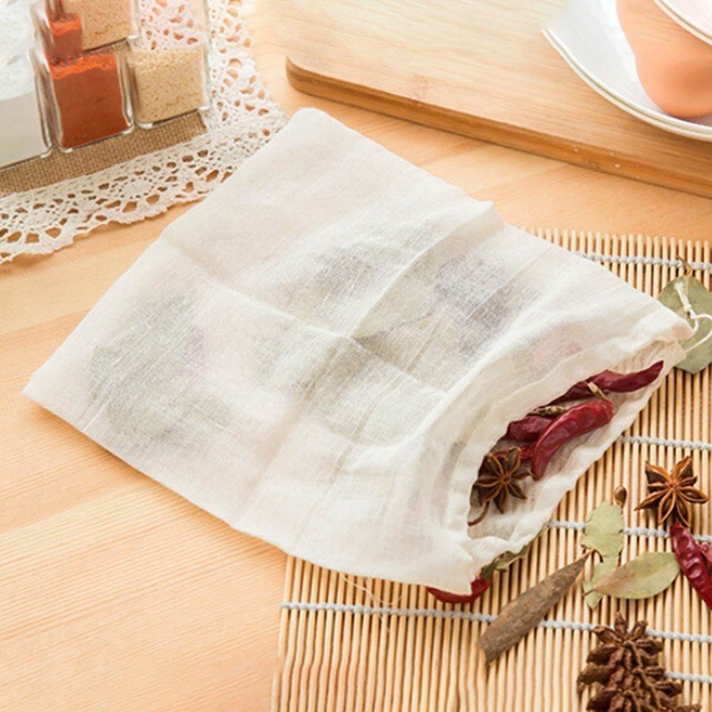 50Pcs Cotton Drawstring Chinese Medicine Bag / Empty Tea Bag Filter / Sachet Paper Teabags / Empty Herb Loose Tea Bag / Heal Seal Filter Teabags