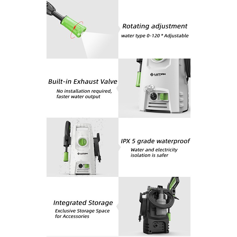 【In Stock】Portable High Pressure Washer 1200W Super Power Cleaner Water Jet Sprayer Car Washer