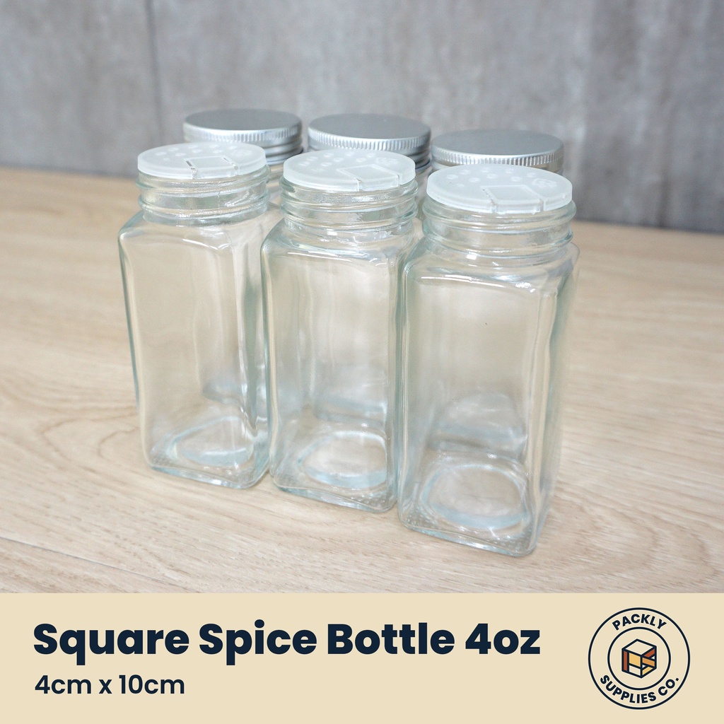 Square Spice Glass Jar Bottle 4oz Shopee Philippines