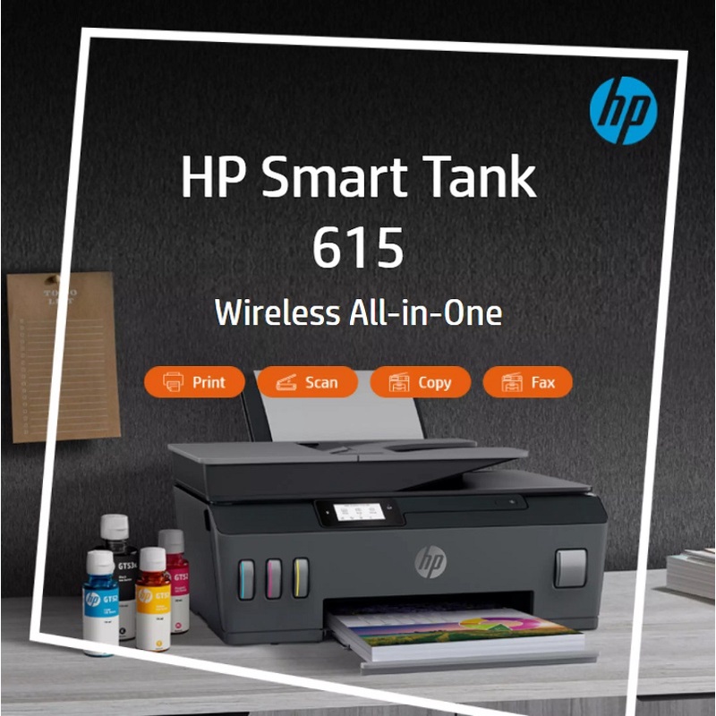 HP Smart Tank 615 Wireless All-in-One Printer Scanner Copier Fax ADF ...